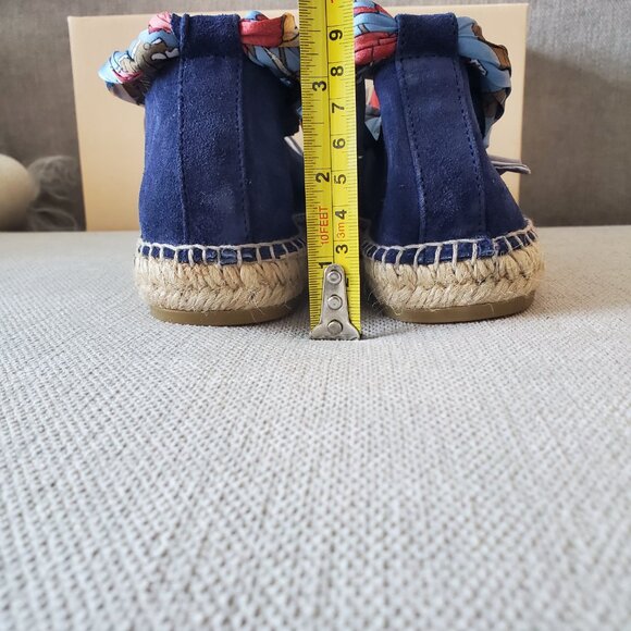 NWB Gaimo Navy Suede Ballet Espadrilles W/ Fabric Ankle Straps 39 (8 US) A189 - Picture 6 of 9